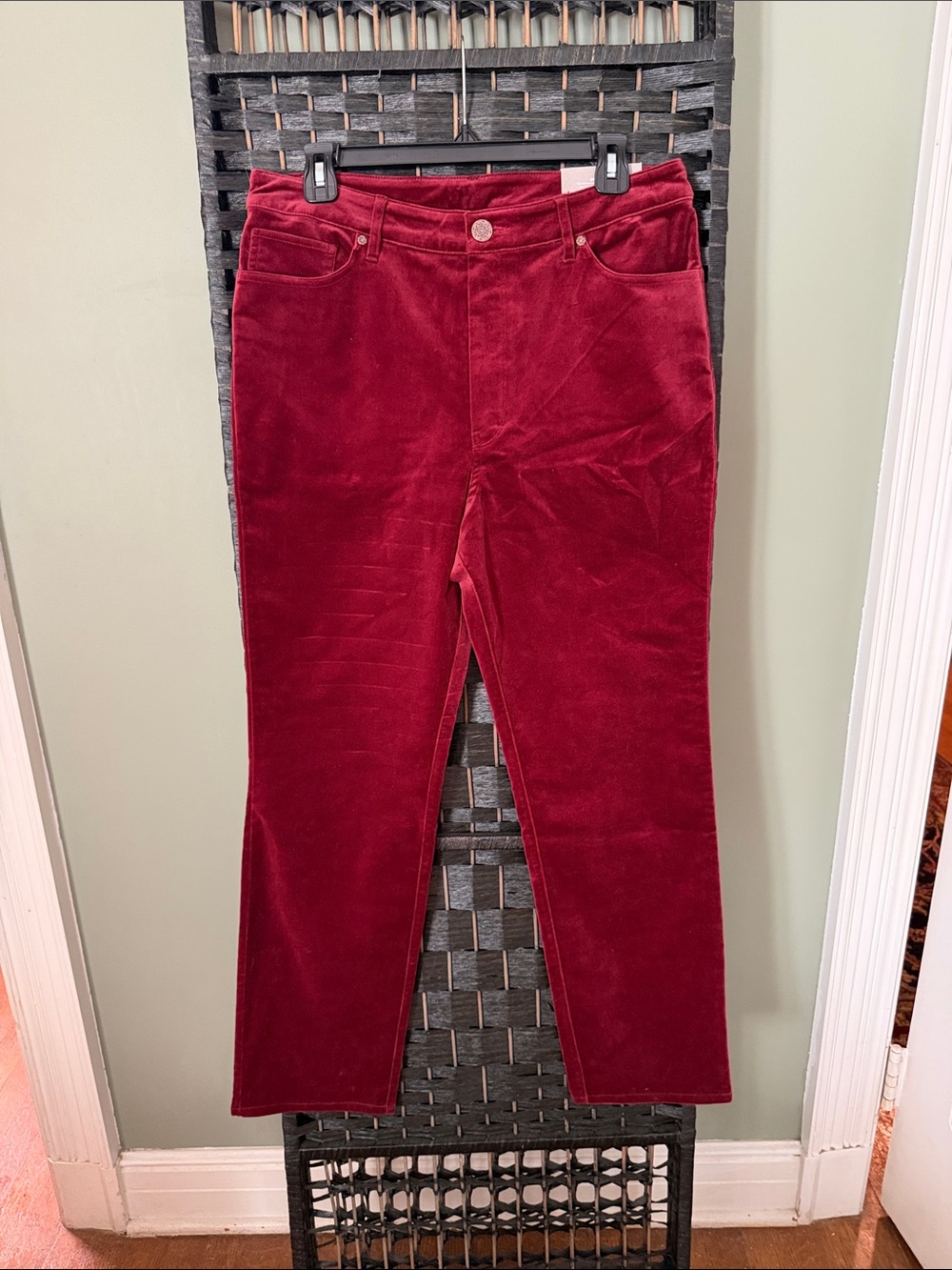 NWT Soft Surroundings Burgundy CorduroyStraight-Leg Pants
